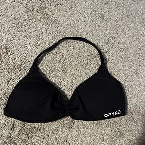 DFYNE Women's Black Halter Bikini Top